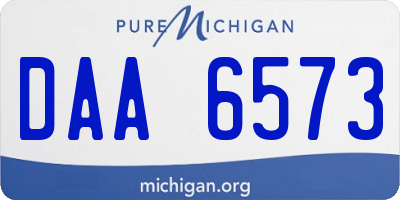 MI license plate DAA6573