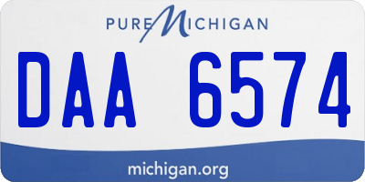 MI license plate DAA6574