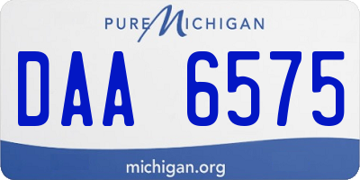 MI license plate DAA6575