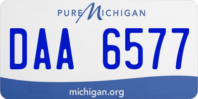 MI license plate DAA6577