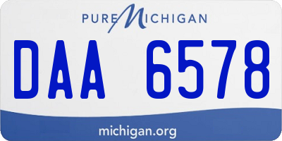 MI license plate DAA6578