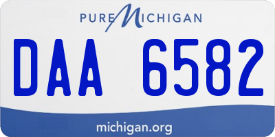 MI license plate DAA6582