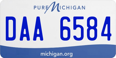 MI license plate DAA6584