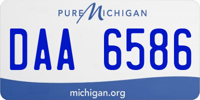 MI license plate DAA6586