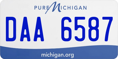 MI license plate DAA6587