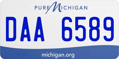 MI license plate DAA6589