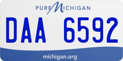 MI license plate DAA6592