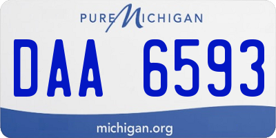 MI license plate DAA6593