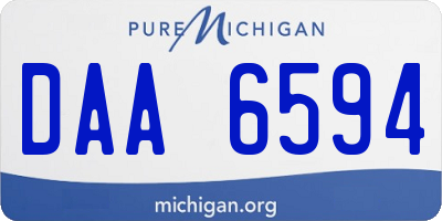 MI license plate DAA6594