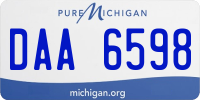 MI license plate DAA6598