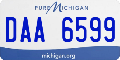 MI license plate DAA6599