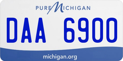 MI license plate DAA6900