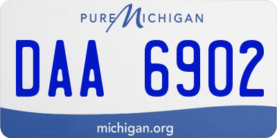 MI license plate DAA6902