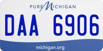 MI license plate DAA6906