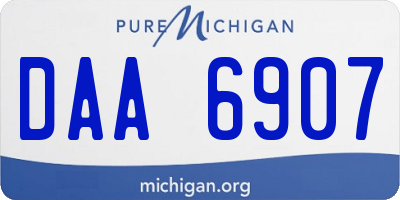 MI license plate DAA6907