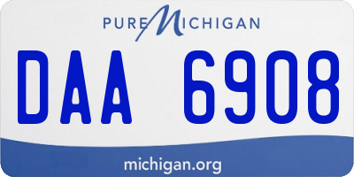 MI license plate DAA6908