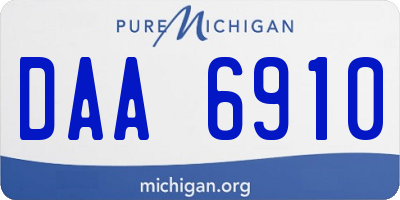 MI license plate DAA6910