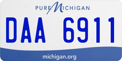 MI license plate DAA6911