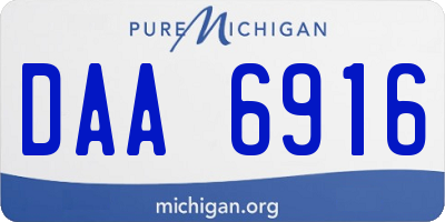 MI license plate DAA6916