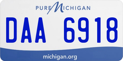 MI license plate DAA6918