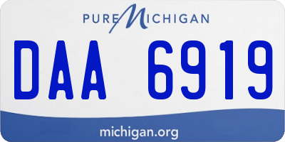 MI license plate DAA6919