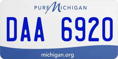 MI license plate DAA6920