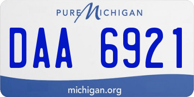 MI license plate DAA6921