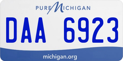 MI license plate DAA6923