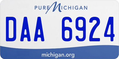 MI license plate DAA6924