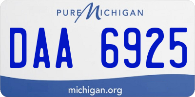 MI license plate DAA6925