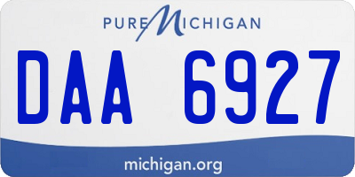 MI license plate DAA6927