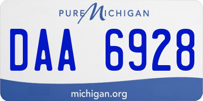 MI license plate DAA6928