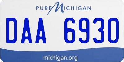 MI license plate DAA6930