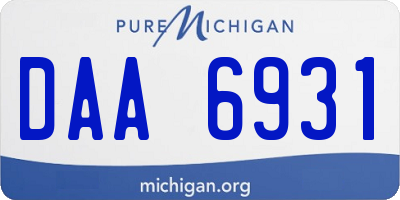 MI license plate DAA6931