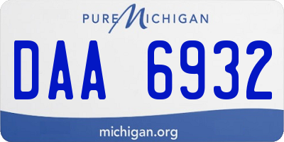 MI license plate DAA6932