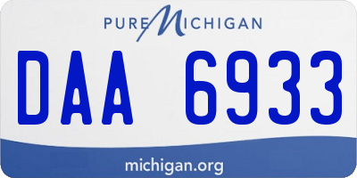 MI license plate DAA6933