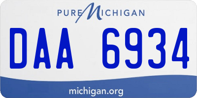 MI license plate DAA6934