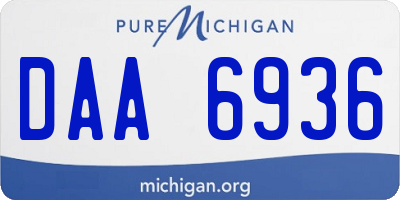 MI license plate DAA6936