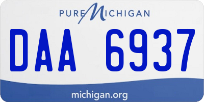 MI license plate DAA6937