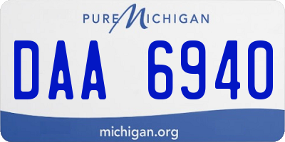 MI license plate DAA6940