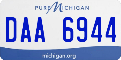 MI license plate DAA6944