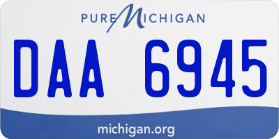 MI license plate DAA6945