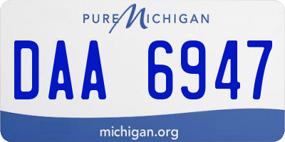 MI license plate DAA6947