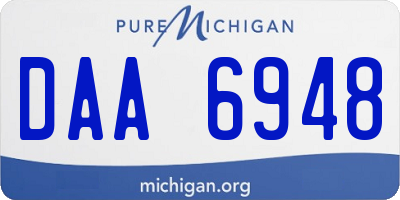 MI license plate DAA6948