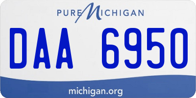 MI license plate DAA6950