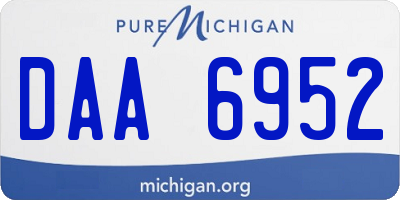 MI license plate DAA6952