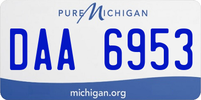 MI license plate DAA6953