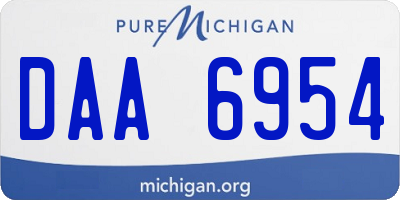 MI license plate DAA6954