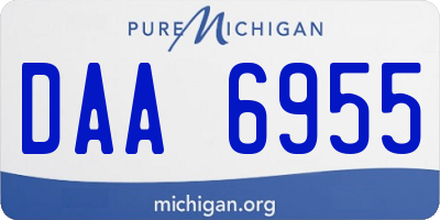 MI license plate DAA6955