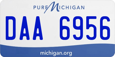 MI license plate DAA6956